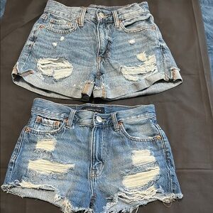 Aeropostale Bundle of 2 pairs Blue High Rise Denim Shorts